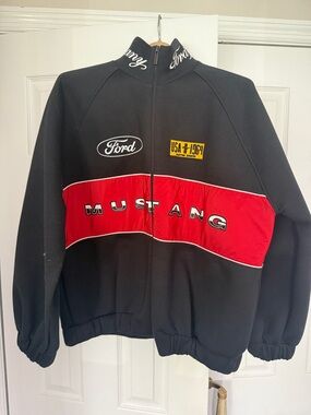 Ford Black and Red Mustang Bomber Jacket